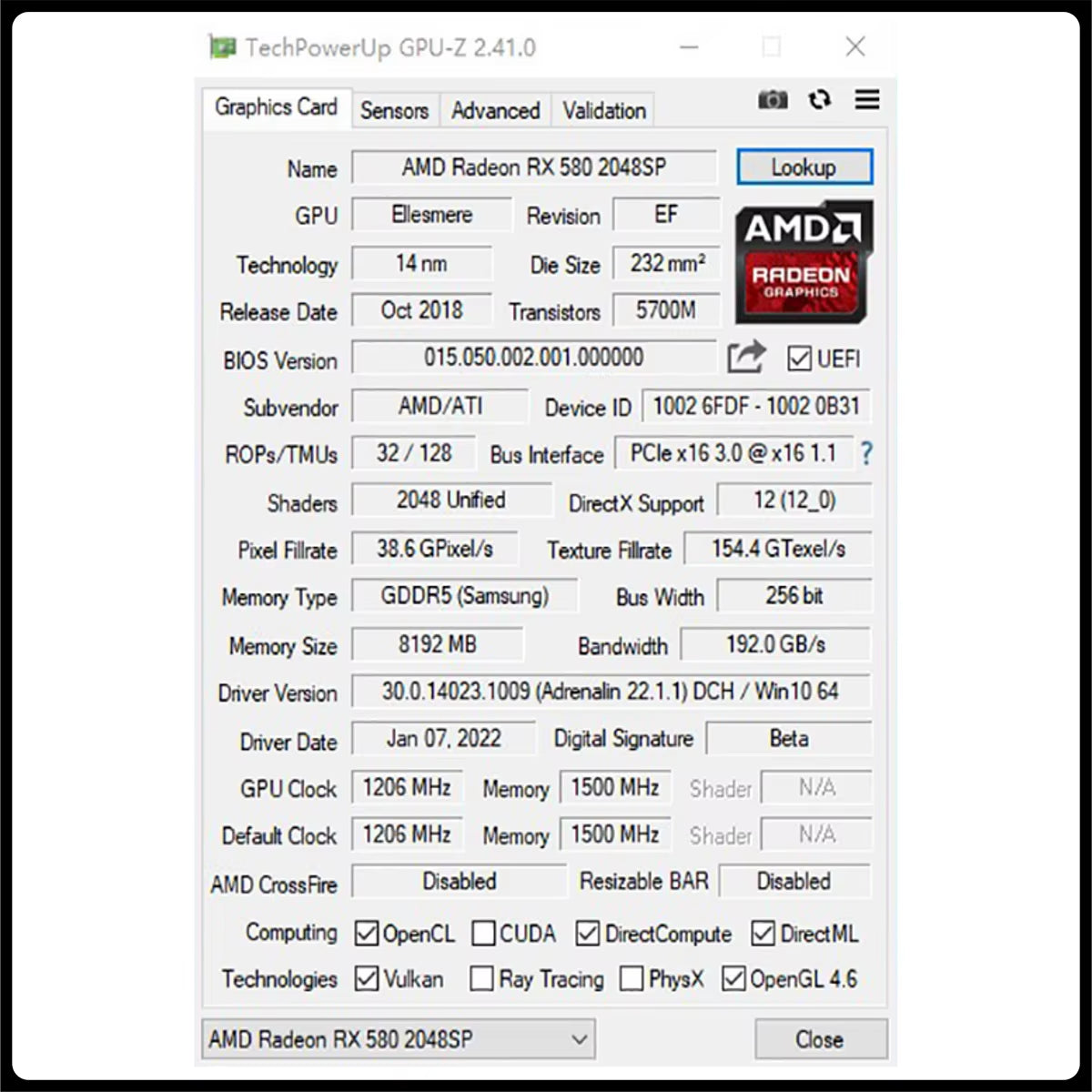 AMD RX 580 8GB 2048SP Gaming Graphics Cards GDDR5 GPU Video Card 256Bit Three Ports or HDMI Computer VGA RX580