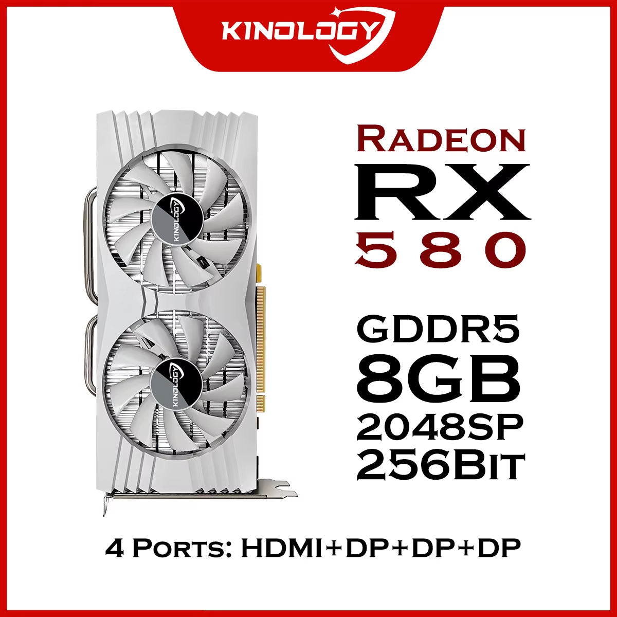 AMD RX 580 8GB 2048SP Gaming Graphics Cards GDDR5 GPU Video Card 256Bit Three Ports or HDMI Computer VGA RX580