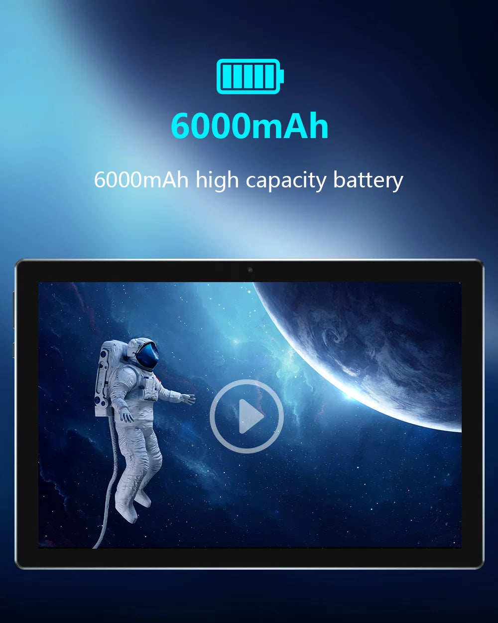 Tablet 10 Inch Tablets Android 12 Tablet PC 2GB+32GB 6000Mah Battery Quad Core HD Touch Screen Tablets Computer, 8MP Dual Camera, Wifi BT Google Play.