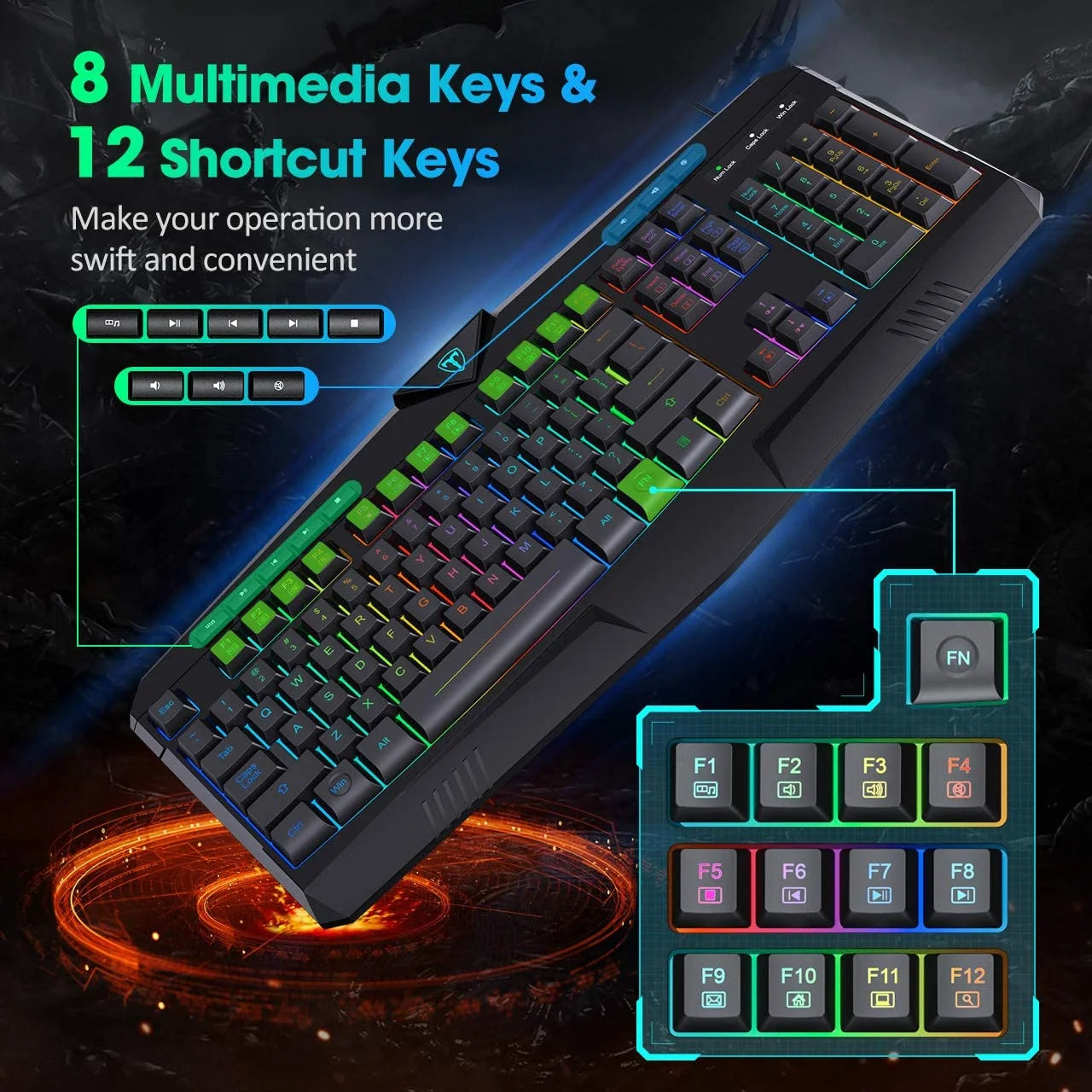 Silent Wired Gaming Keyboard