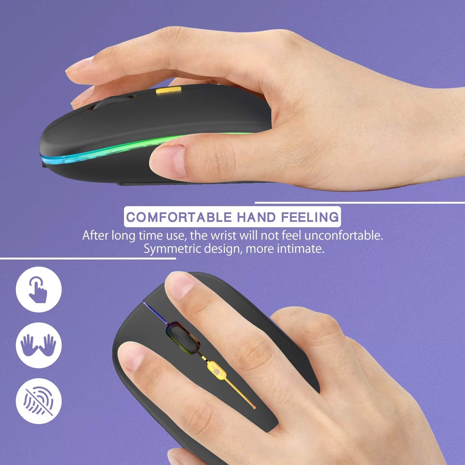 LED Wireless Rechargeable Silent Mouse 2.4G