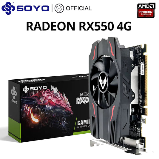 Full New AMD GPU Radeon RX 550 4G GPU GDDR5 14Nm Computer PC Gaming Video Hdmi-Compatible DP DVI 128Bit Graphics Card