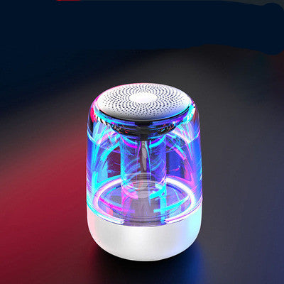 White Portable Bluetooth Speakers With Variable Color LED Light
