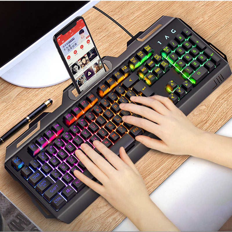 Mechanical Gaming Keyboard Being Used By Someone