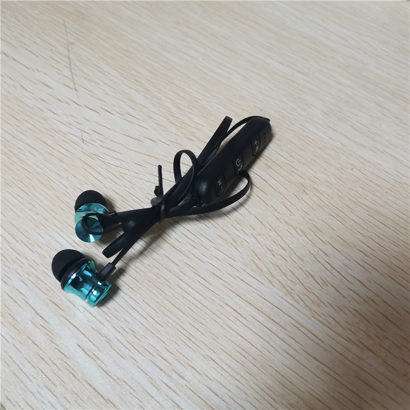 Blue Magnetic Wrap Around Earbuds On Table