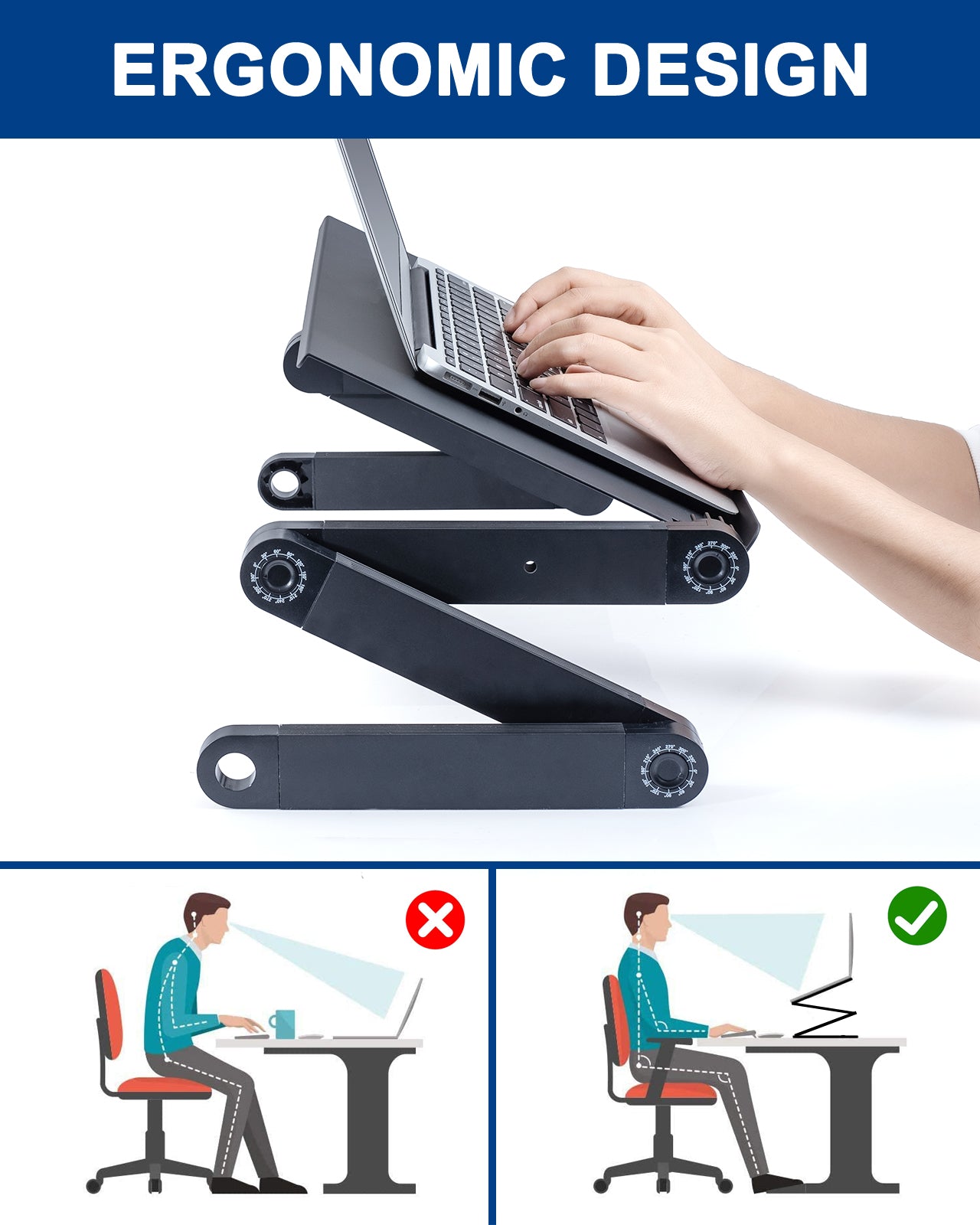 RainBean Laptop Desk Displaying Improved Posture
