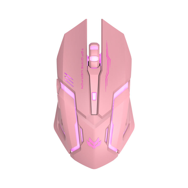 Pink TGW T1 Gaming Mouse Top View with Pink Lights
