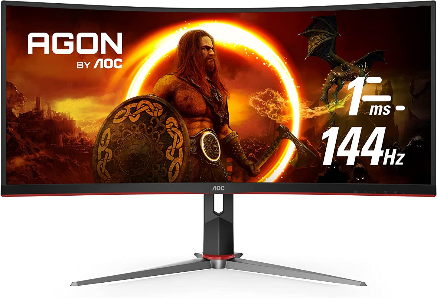 34" AOC CU34G2X Curved Frameless Ultrawide QHD 3440X1440 - 1Ms 144Hz