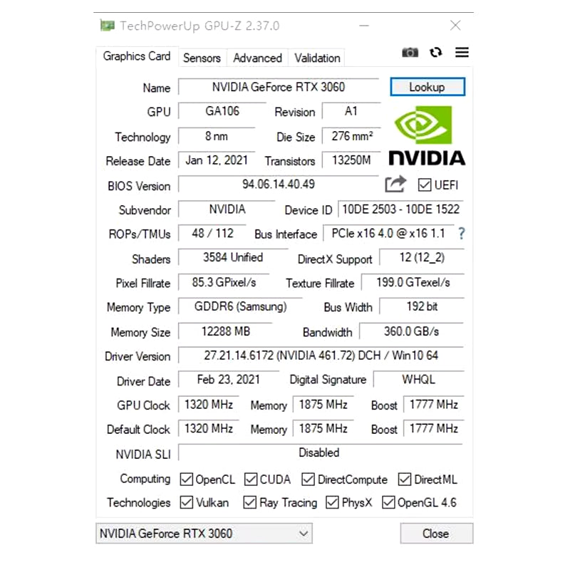 Original New Graphics Cards RTX 3060 12Gb/ 3060TI 8G GDDR6 GPU NVIDIA