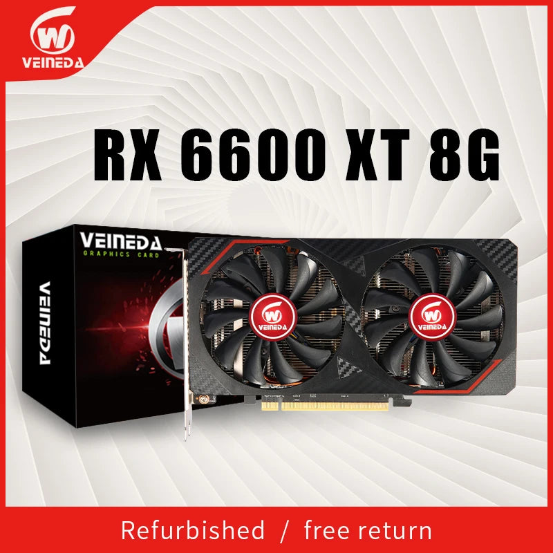 RX6600XT 8GB Video Card GPU GDDR6 128Bit Rx 6600XT 8G Graphics Card Support Desktop CPU Placa De Video