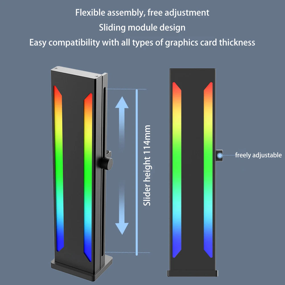 Vertical GPU Cooling Support Bracket 5V 3PIN ARGB Aura Sync GPU Cooler Video Card Holder Graphics Video Card Stand for Computer