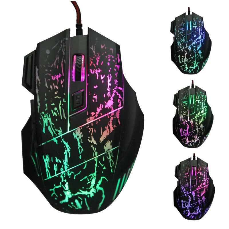 Optical RGB Gaming Mouse Displayed in an array of colors