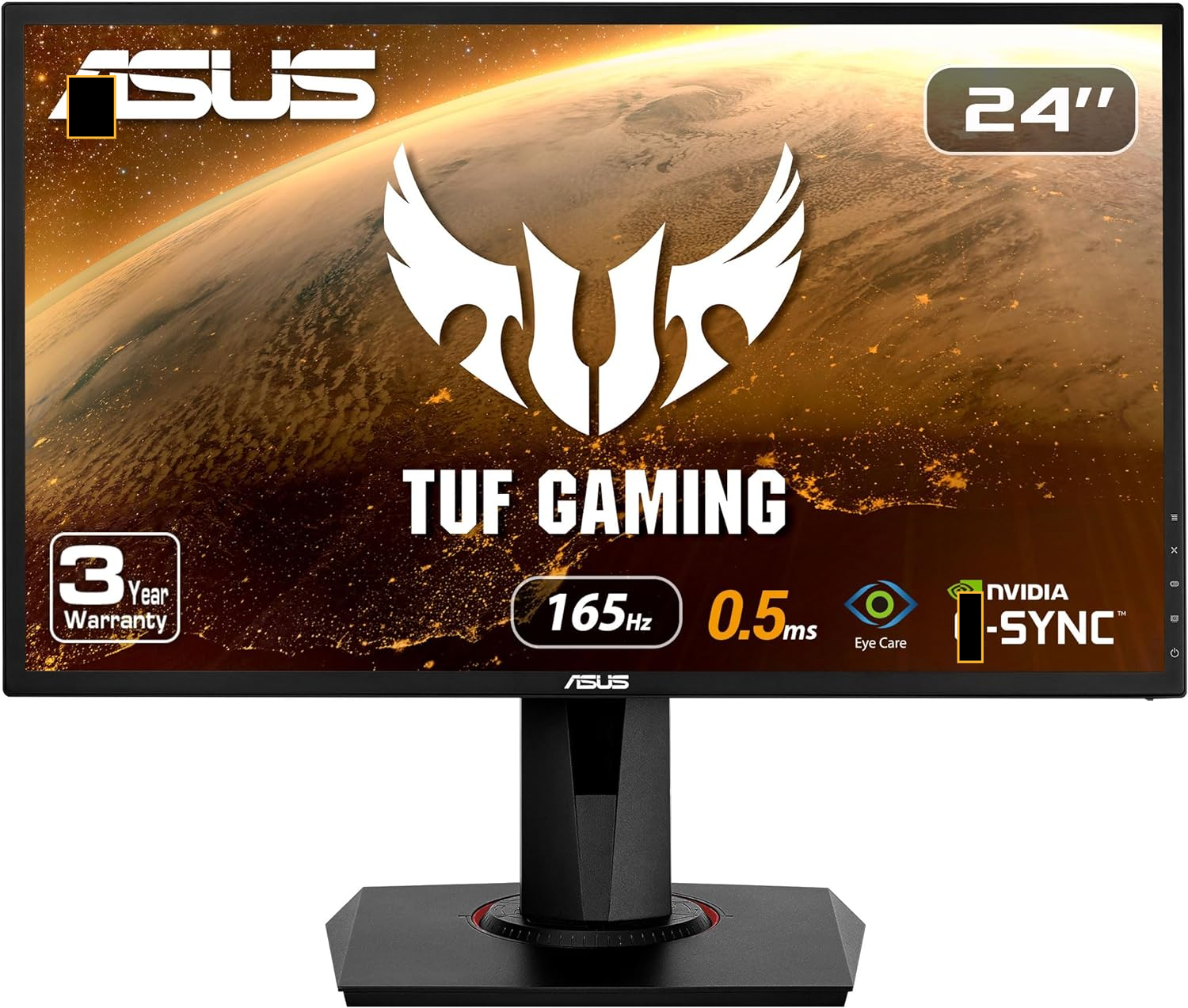 ASUS VG248QG 24" G-SYNC Gaming Monitor 165Hz 1080P 0.5Ms Eye Care with DP HDMI Dvi,Black