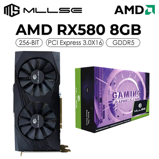 Cheapest  Graphics Card AMD Radeon RX 580 8GB 2048SP Placa De Video GDDR5 256-Bit PCI Express 3.0 ×16 Desktops Gaming GPU