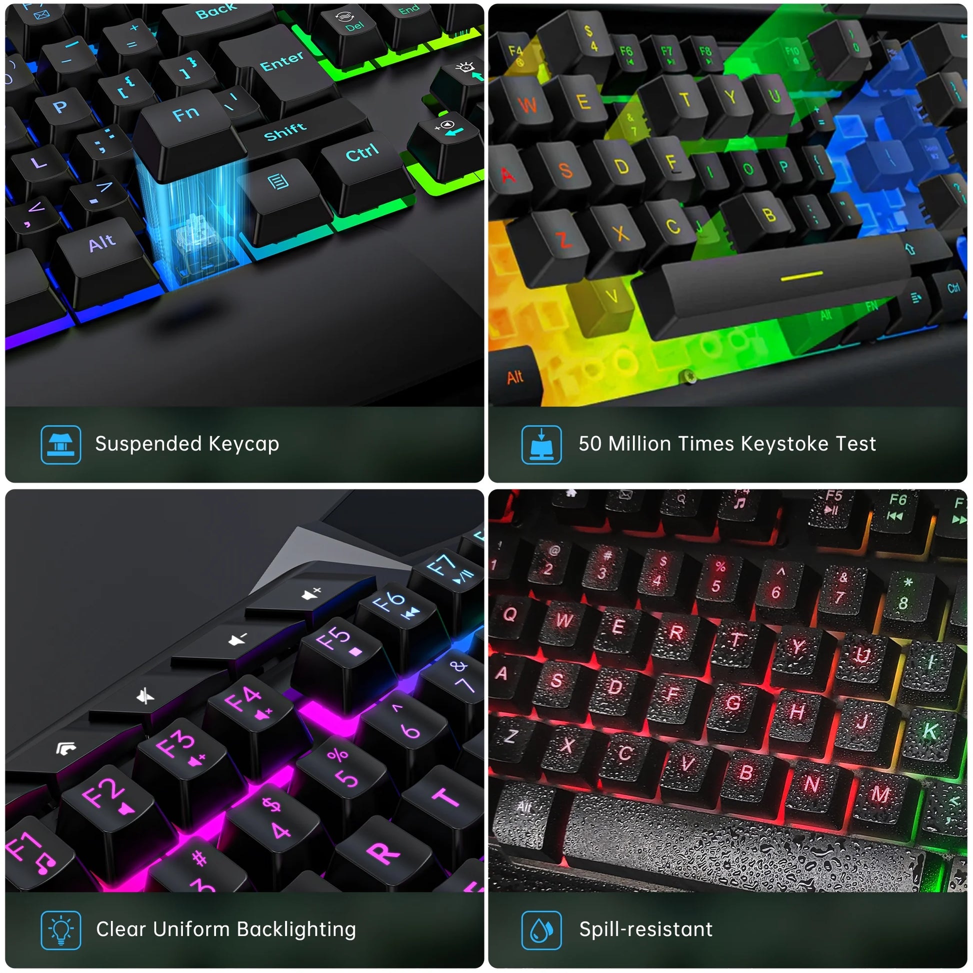 LED Gaming Keyboard and Mouse Combo