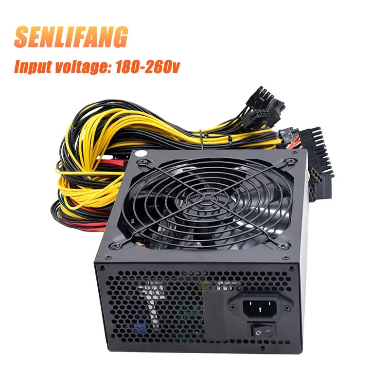 2000W ATX Gold Power Supply SATA IDE for BTC ETC RVN Rig Ethereum Computer Component Mining Machine Supports 8 GPU Cards