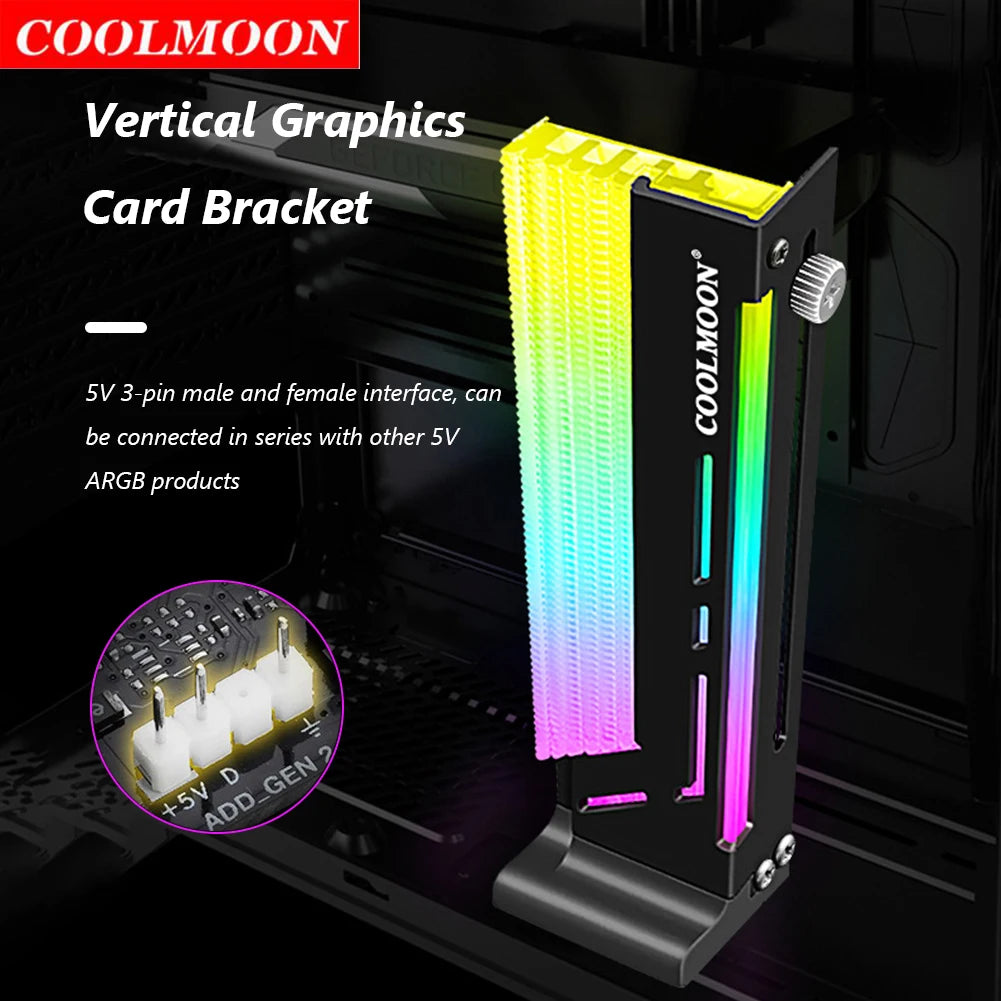 CM-GH2 Vertical GPU Support Colorful 5V A-RGB Lighting Bracket 3PIN 4PIN Computer Graphics Video Card Stand GPU Holder