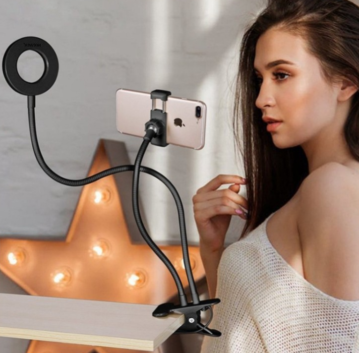 Adjustable LED Selfie Ring Light Stand In Use