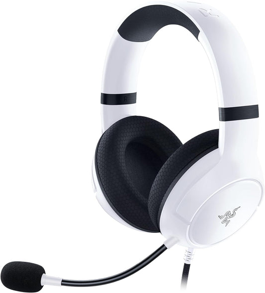 Razer Kaira X Wired Headset for Xbox Series X|S, Xbox One, PC, Mac & Mobile Devices: Triforce 50Mm Drivers - Hyperclear Cardioid Mic - Flowknit Memory Foam Ear Cushions - On-Headset Controls - White