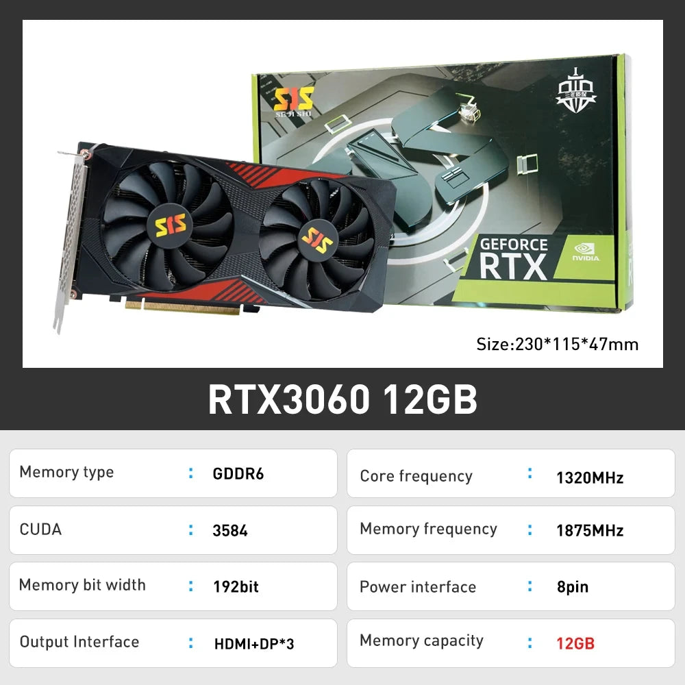 SJS RX 580 8G 256Bit 2048SP GDDR5 AMD GPU RTX 3060 2060 Graphics Cards RX580 Video Card Radeon Mining Gaming Card Placa De Video