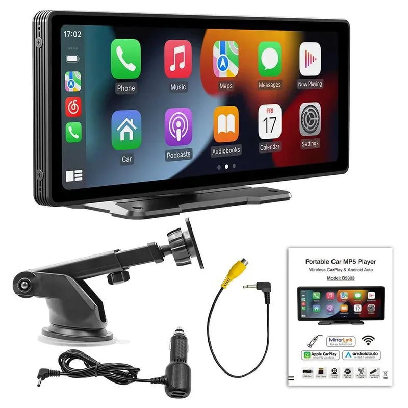 10.26" B5303 Portable Car Stereo with Wireless Carplay and Android Auto