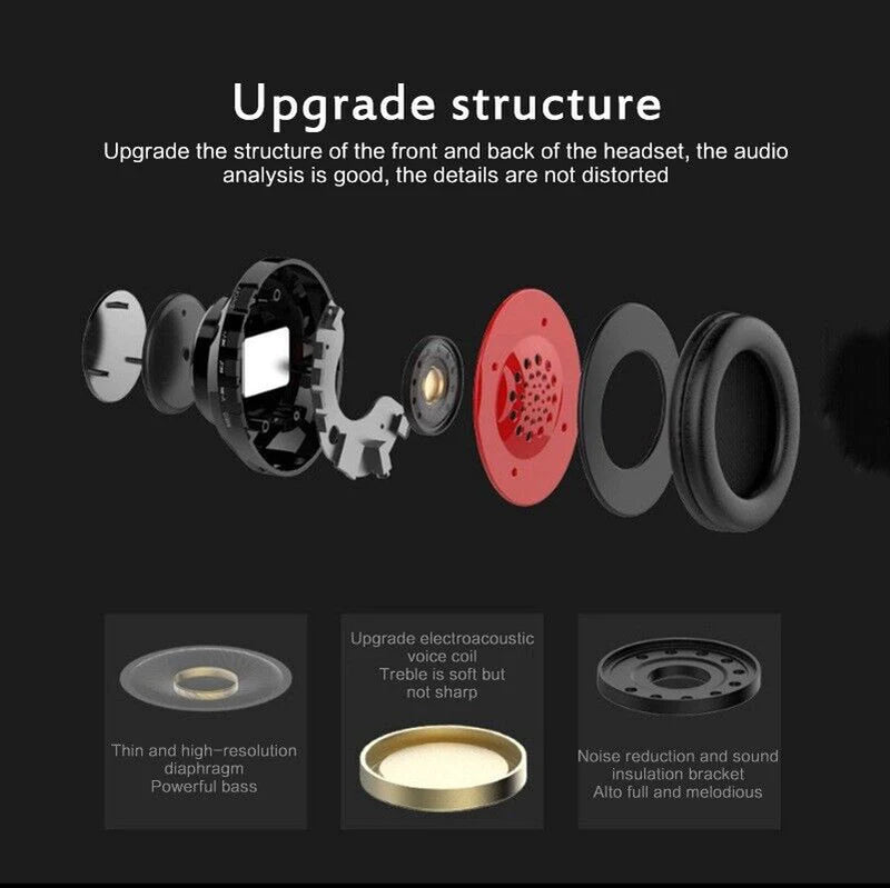 Super Bass Wireless Bluetooth Headphones Foldable Stereo Earphones Headsets Mic