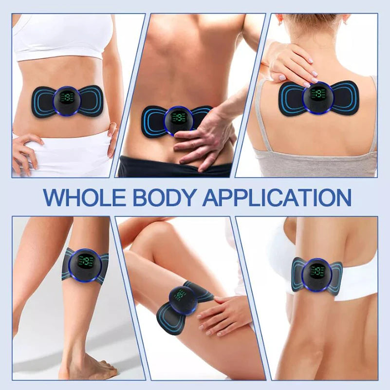 4PCS LCD Display EMS Neck Massage Electric Massager