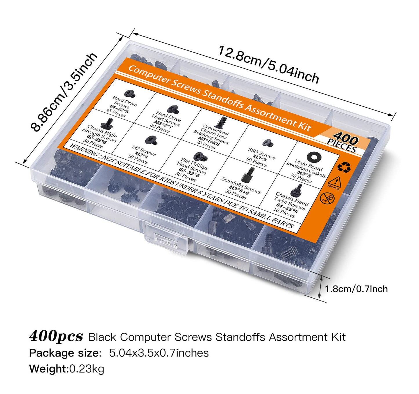 400PCS Motherboard Standoffs Computer Screws Assortment Kit for Motherboard PC F