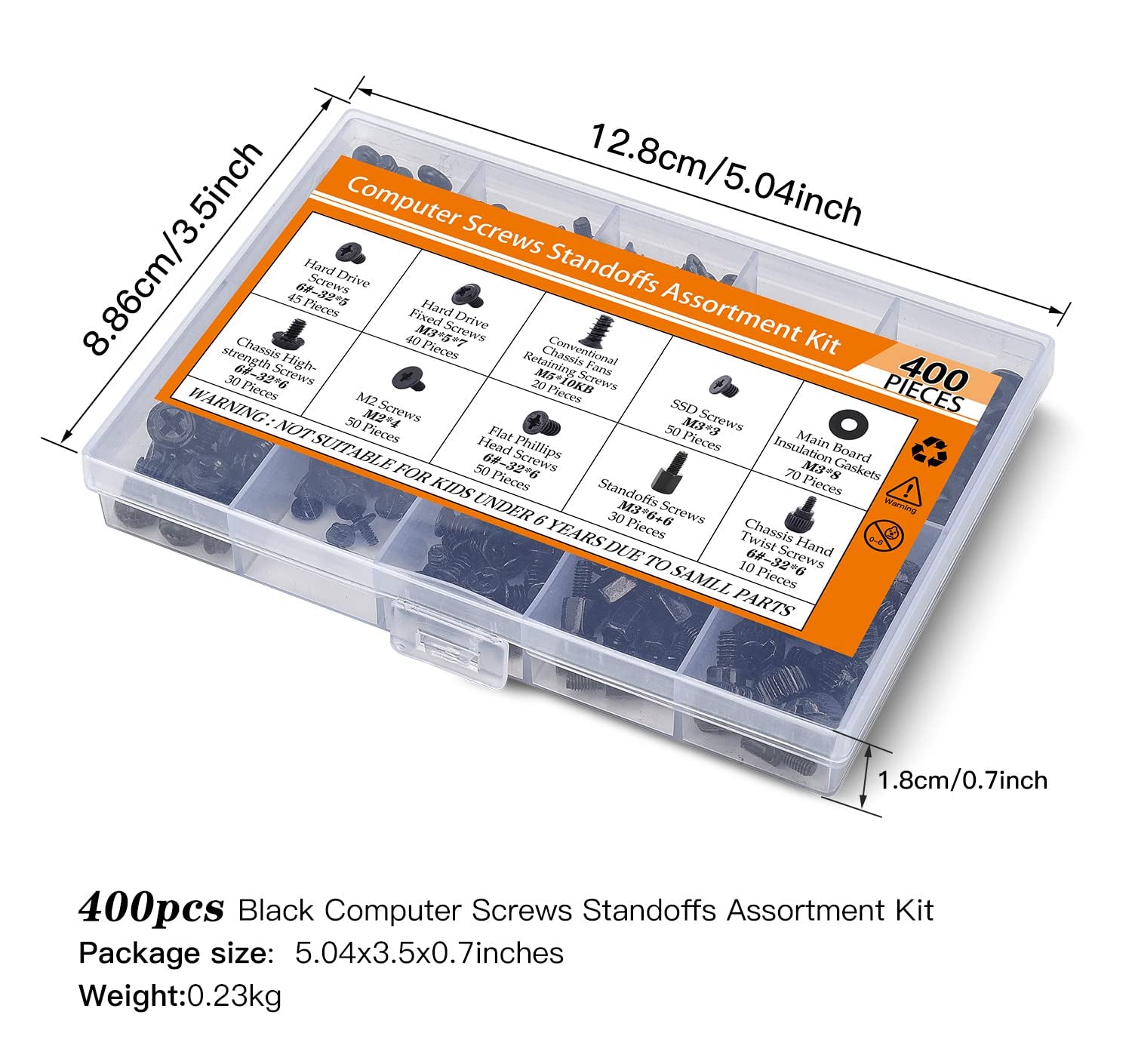 400PCS Motherboard Standoffs Computer Screws Assortment Kit for Motherboard PC F