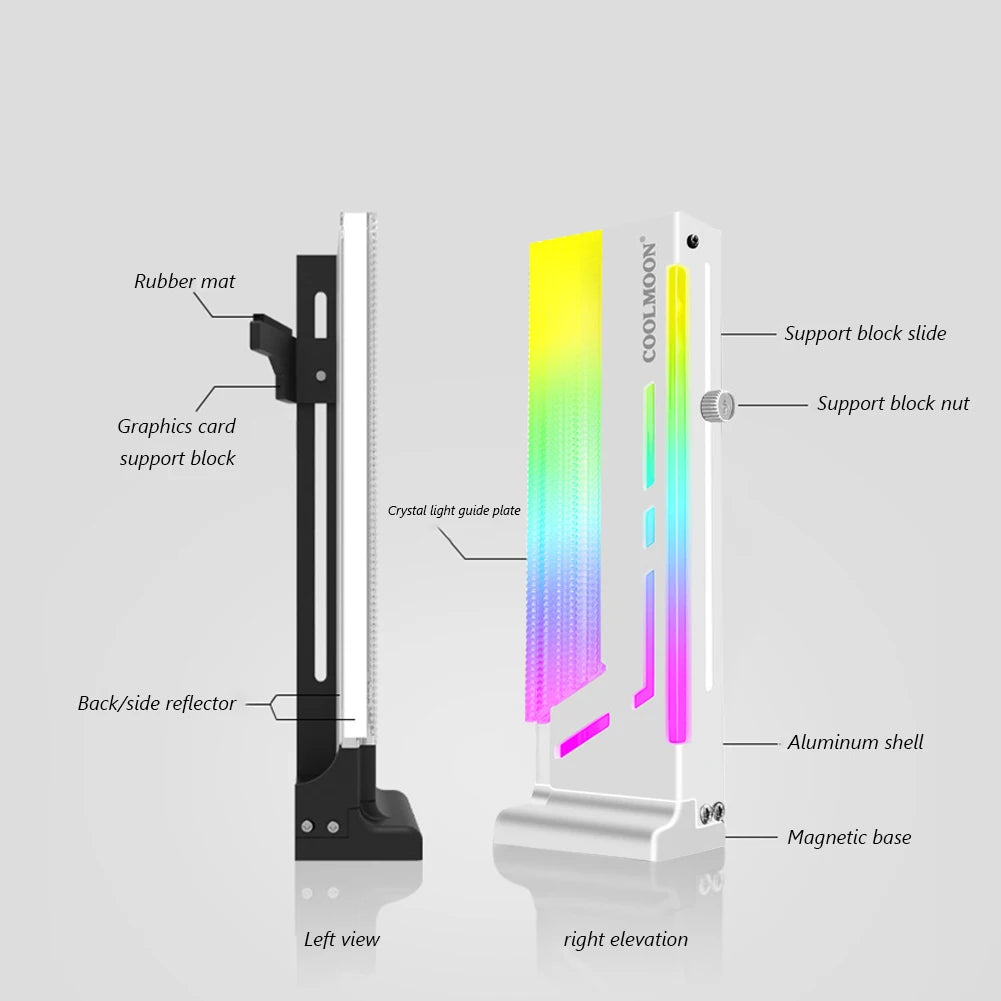 CM-GH2 Vertical GPU Support Colorful 5V A-RGB Lighting Bracket 3PIN 4PIN Computer Graphics Video Card Stand GPU Holder