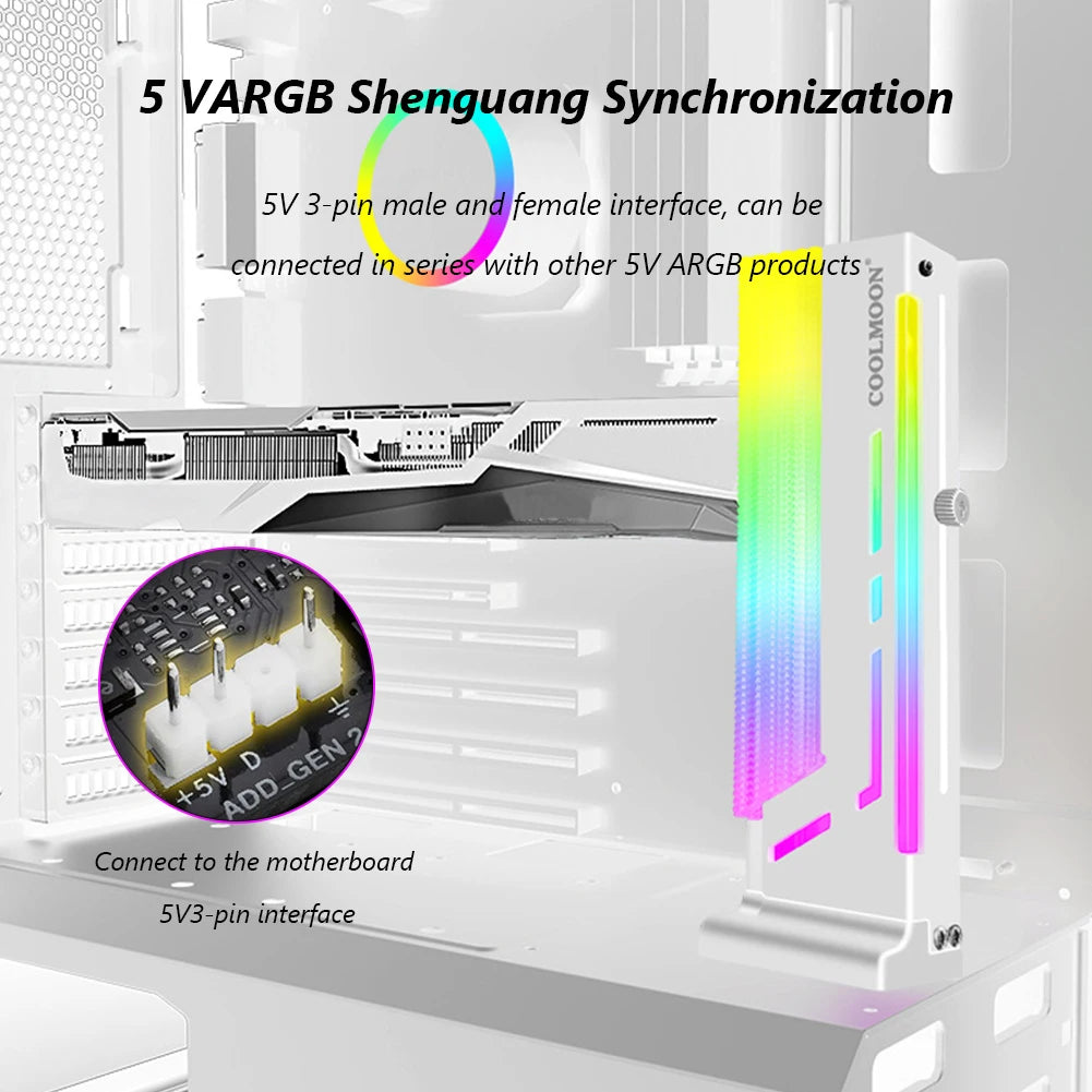 CM-GH2 Vertical GPU Support Colorful 5V A-RGB Lighting Bracket 3PIN 4PIN Computer Graphics Video Card Stand GPU Holder