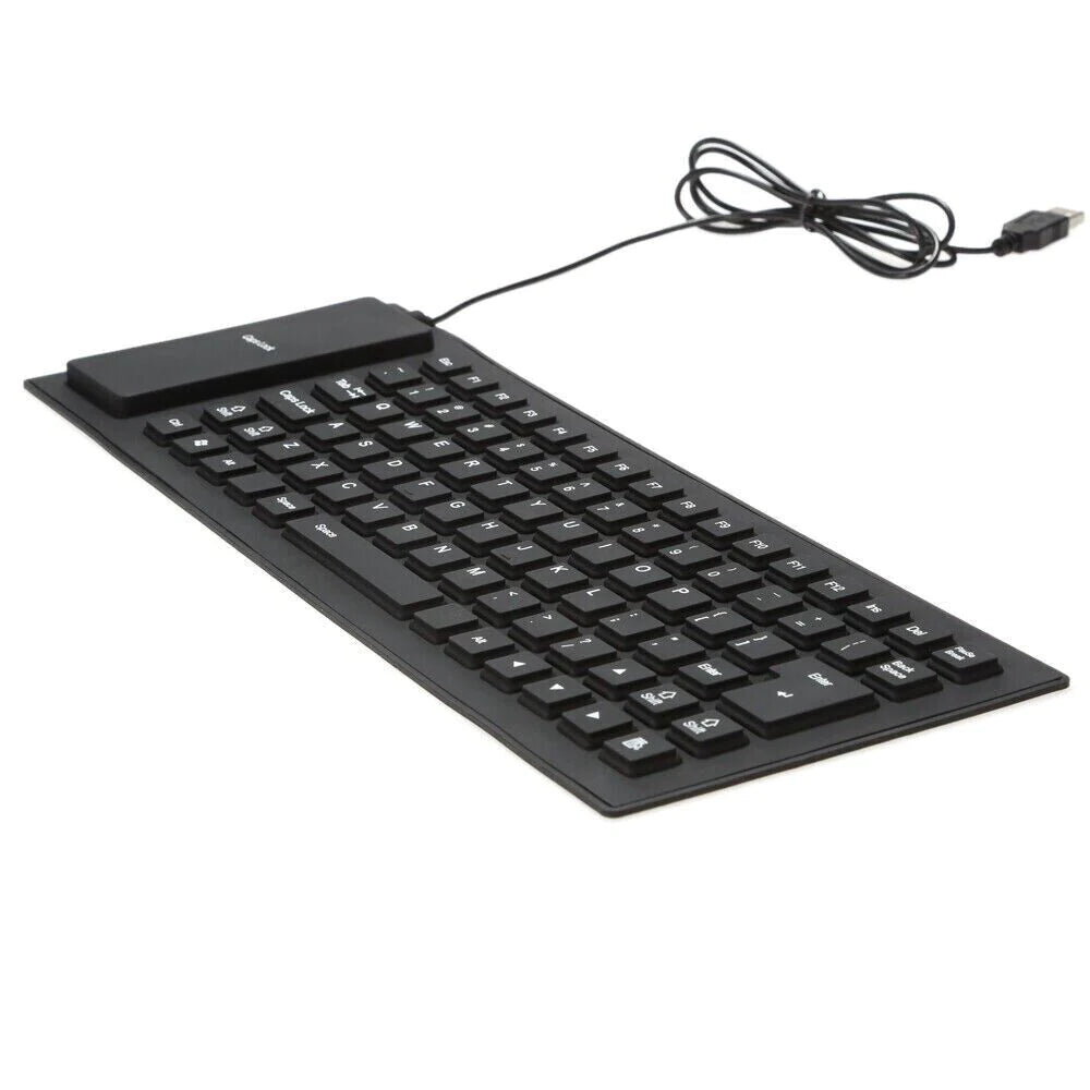 Waterproof Silicone Keyboard Foldable Flexible USB Dustproof Dirtproof Full Size