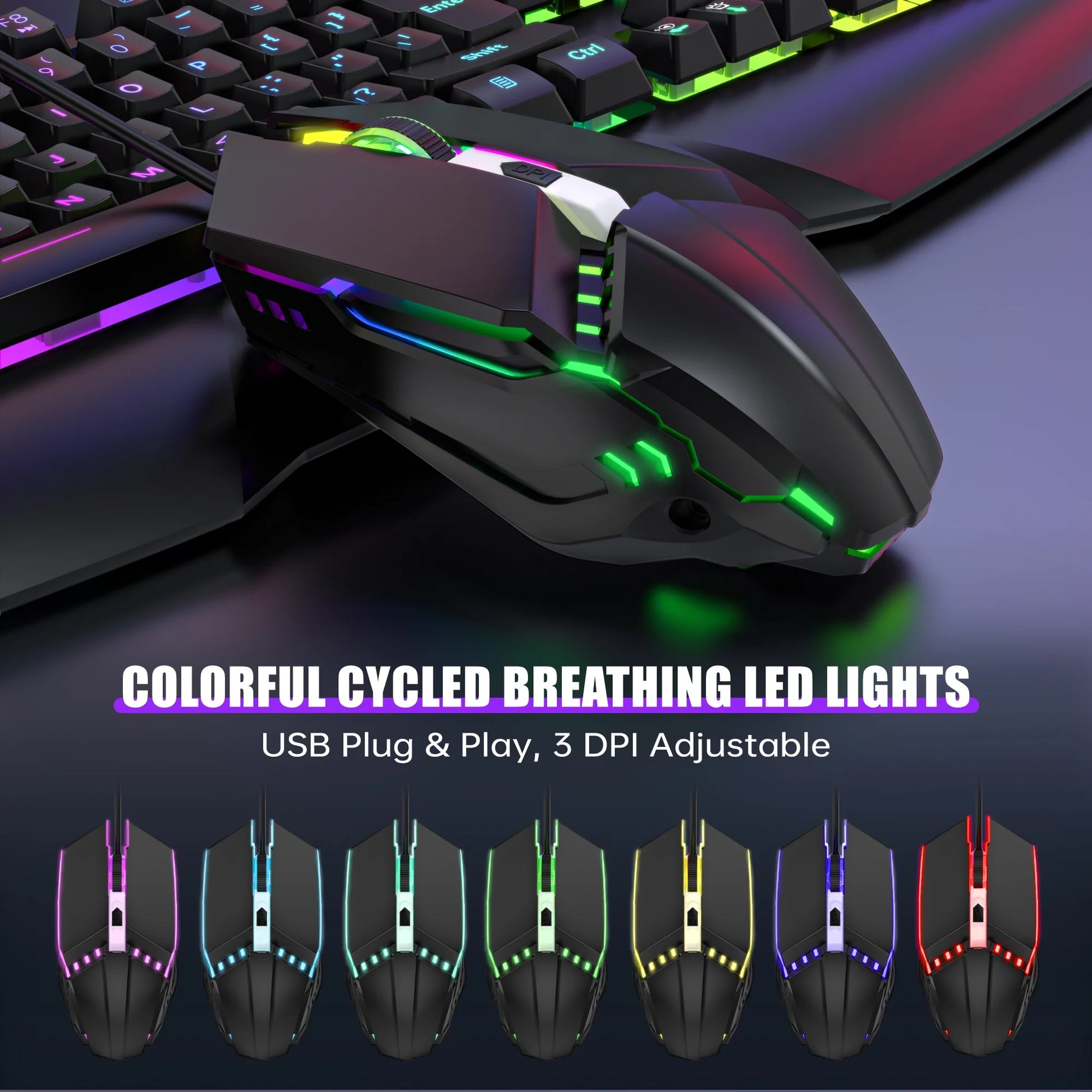 LED Gaming Keyboard and Mouse Combo