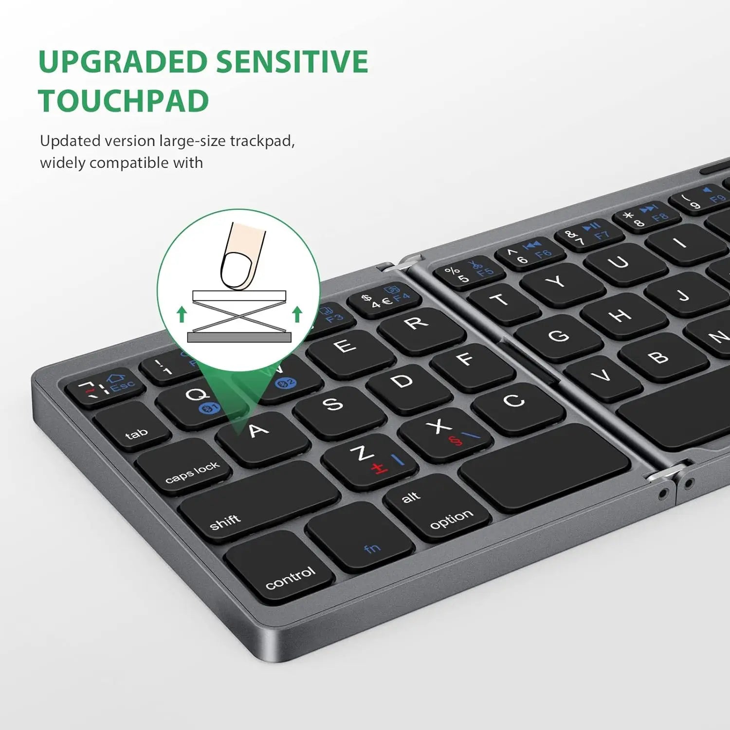 Foldable Bluetooth Keyboard with Touchpad