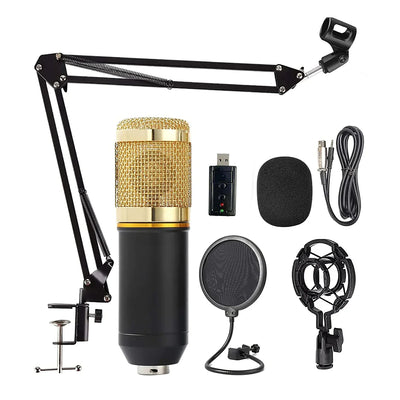 5Core Recording Microphone Podcast Bundle Professional Condenser Cardioid Mic Kit W Boom Arm