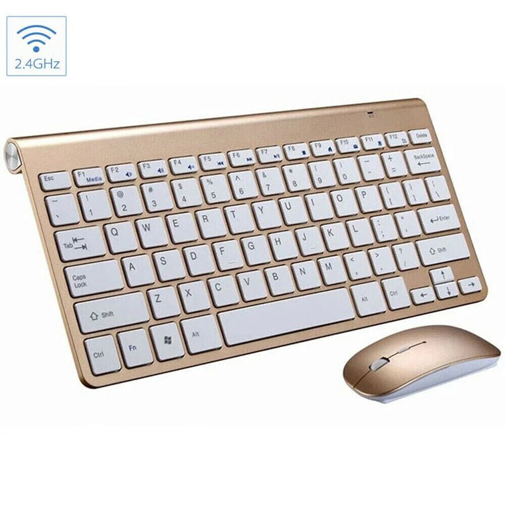 Mini Wireless Keyboard and Mouse Set Waterproof 2.4G for Mac Apple PC Computer