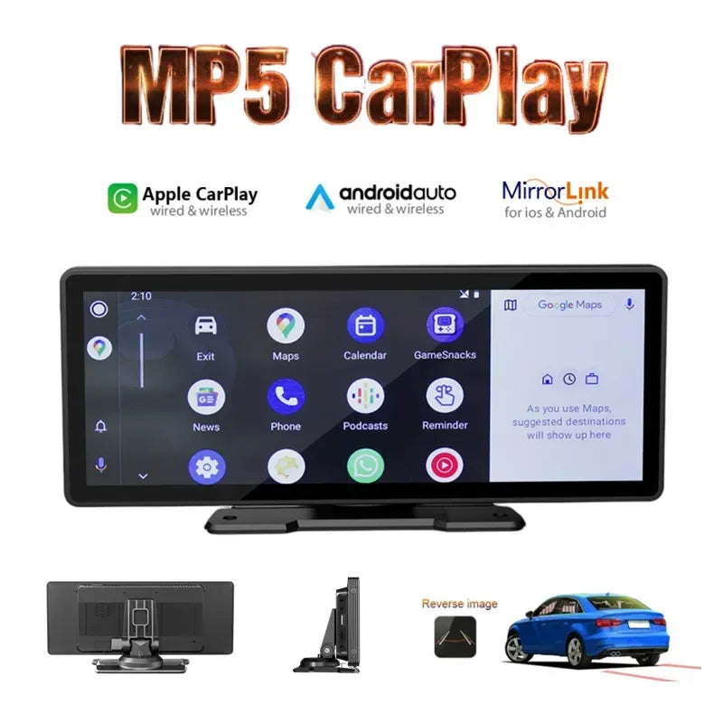 10.26" B5303 Portable Car Stereo with Wireless Carplay and Android Auto