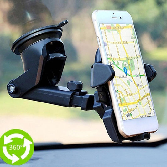Showcase Of Universal Windshield Car Phone Holder With iPhone On Windshield