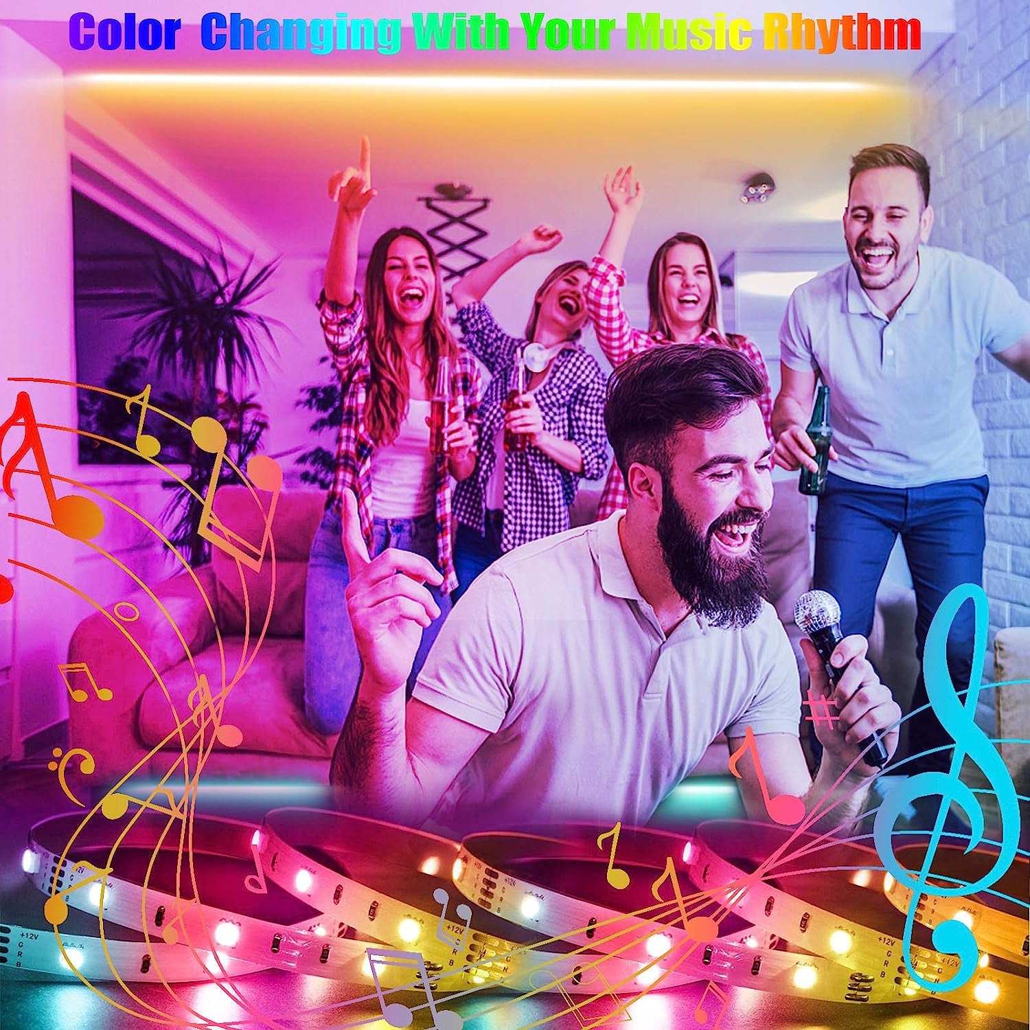 RGB Strip Lights Used As Party Decoration